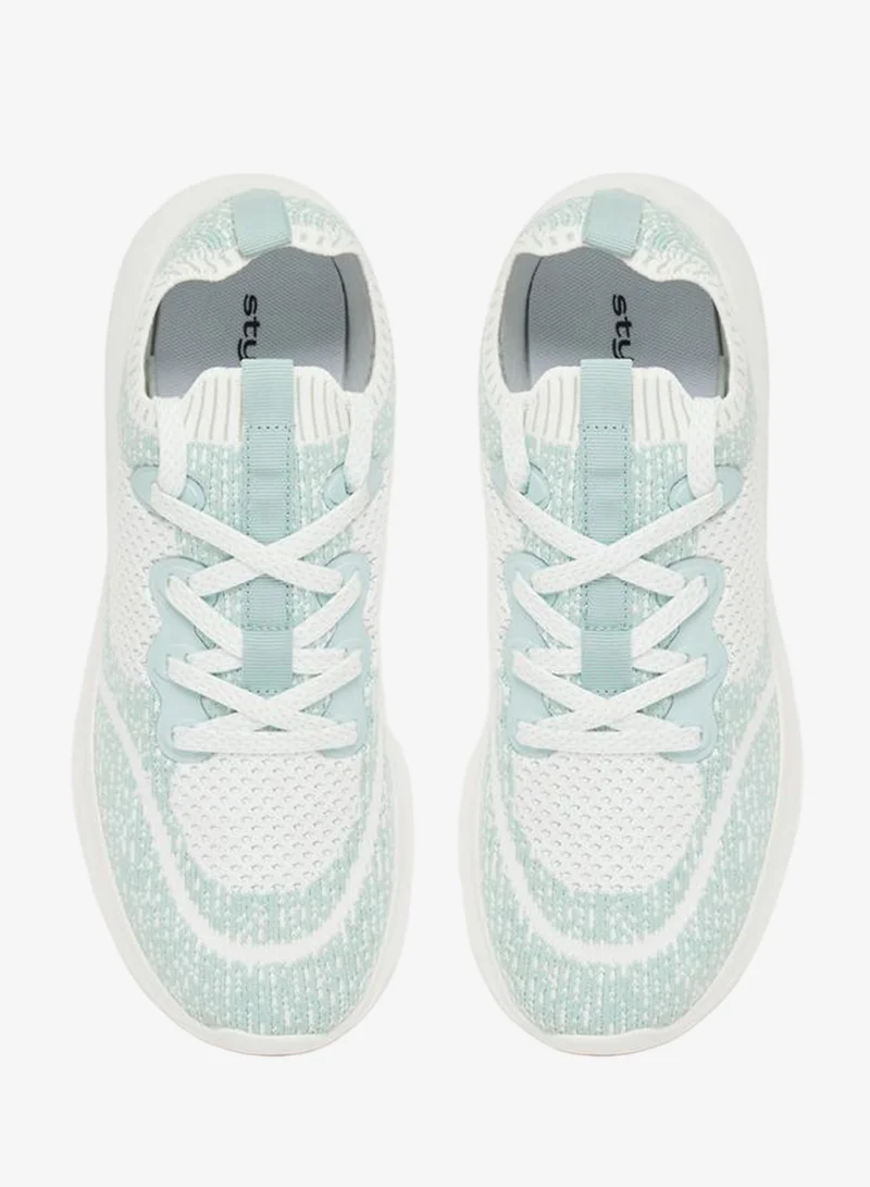 Styli  Women Green Textile Knit Sneakers for Women | Best Price UAE